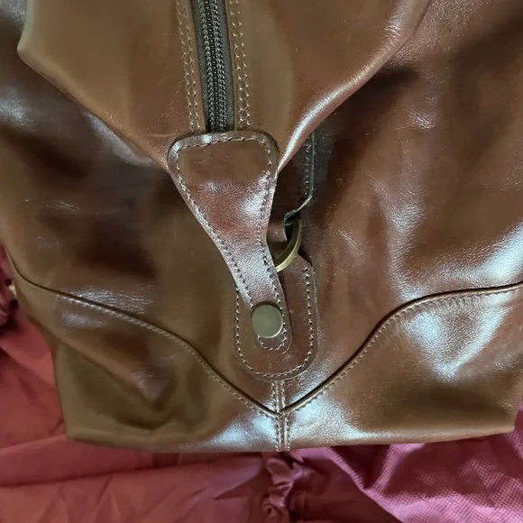 Large Leather Duffle Satchel Bag - Dark Brown - Like New - Istanbul - DeRidgi